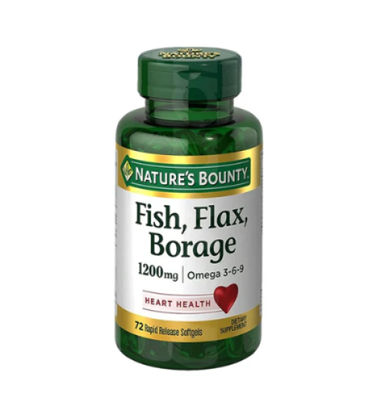 Nature's Bounty Omega 3-6-9 Fish Flax Borage 1200mg 72 Softgels Price In Pakistan