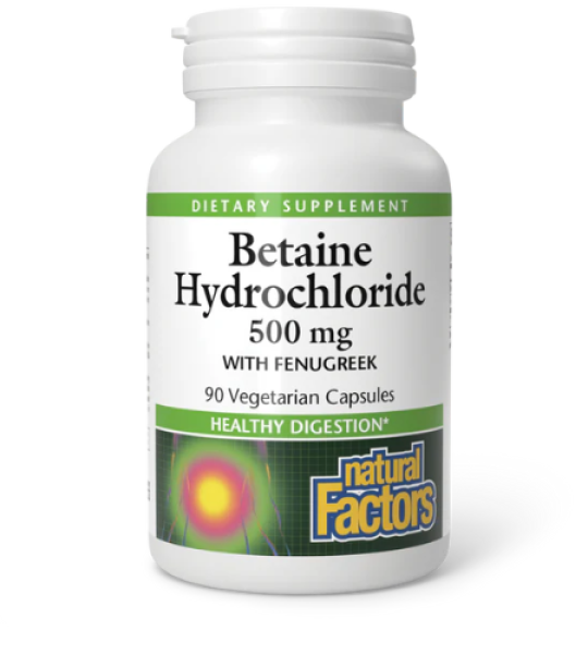 Natural Factors Betaine HCL with Fenugreek 500 mg 90 Capsules Price In Pakistan