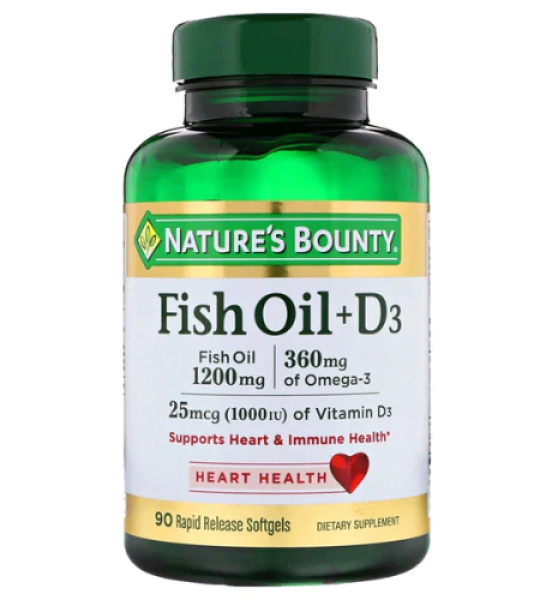 Nature's Bounty Fish Oil Plus D3 90 Capsules Price In Pakistan