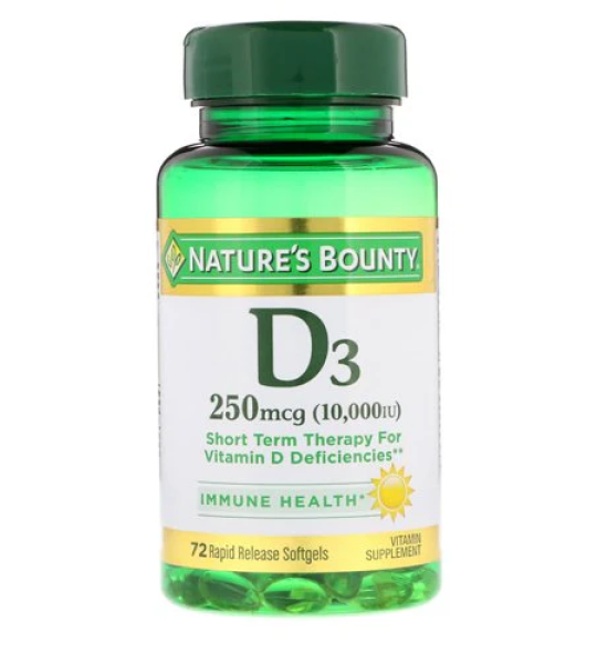 Nature's Bounty Vitamin D3 10000 IU 72 Capsules Price In Pakiostan